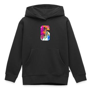 6. GEBURTSTAG BASKETBALL NUMMER 6 - Kinder Premium Organic Hoodie - Schwarz - Vorne - AI Model Kid Male (0cm)