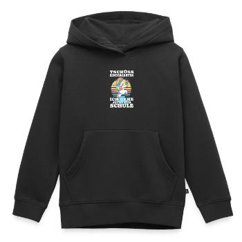 Einschulung Einhorn Tschüss Kindergarten - Kinder Premium Organic Hoodie - Schwarz - Vorne - AI Model Kid Male (0cm)