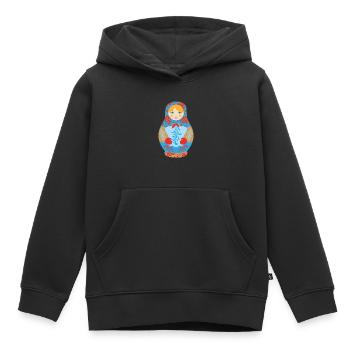 Matryochka cadeau poupée URSS Russie - Sweat Premium à capuche enfant bio - noir - Devant - AI Model Kid Male (0cm)