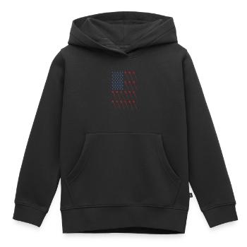 Sport Us Flag Field Lacrosse - Kids Premium Organic Hoodie - black - Front - AI Model Kid Male (0cm)