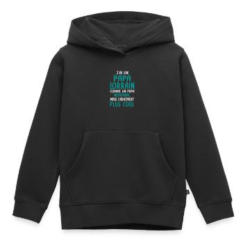 J'ai un papa Lorrain plus cool - Sweat Premium à capuche enfant bio - noir - Devant - AI Model Kid Male (0cm)