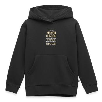J'ai une maman Congolaise plus cool - Sweat Premium à capuche enfant bio - noir - Devant - AI Model Kid Male (0cm)