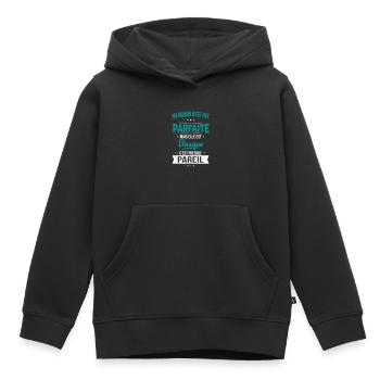 Ma maman n'est pas parfaite - Basque - Sweat Premium à capuche enfant bio - noir - Devant - AI Model Kid Male (0cm)