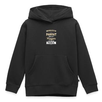Mon papa n'est pas parfait - Hongrois - Sweat Premium à capuche enfant bio - noir - Devant - AI Model Kid Male (0cm)
