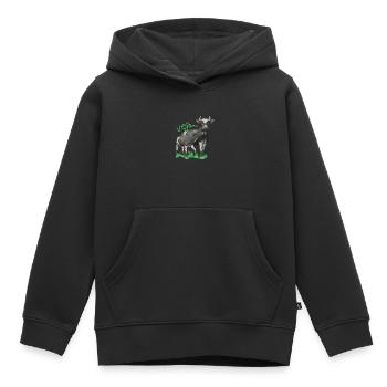 Vache au veau - vegan - Sweat Premium à capuche enfant bio - noir - Devant - AI Model Kid Male (0cm)
