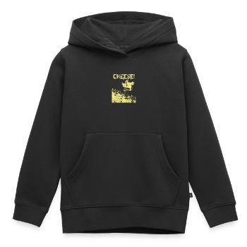 Halloween Geisterkäse - Kinder Premium Organic Hoodie - Schwarz - Vorne - AI Model Kid Male (0cm)