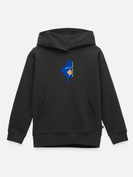 Kosova Schriftzug mit Länderflagge - Kinder Premium Organic Hoodie - Schwarz