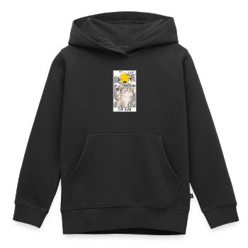 La carte de tarot Star Funny Cat Tarot Card Un Tarot - Sweat Premium à capuche enfant bio - noir - Devant - AI Model Kid Male (0cm)