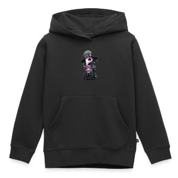 Médecin de la peste avec des cœurs - Sweat Premium à capuche enfant bio - noir - Devant - AI Model Kid Male (0cm)
