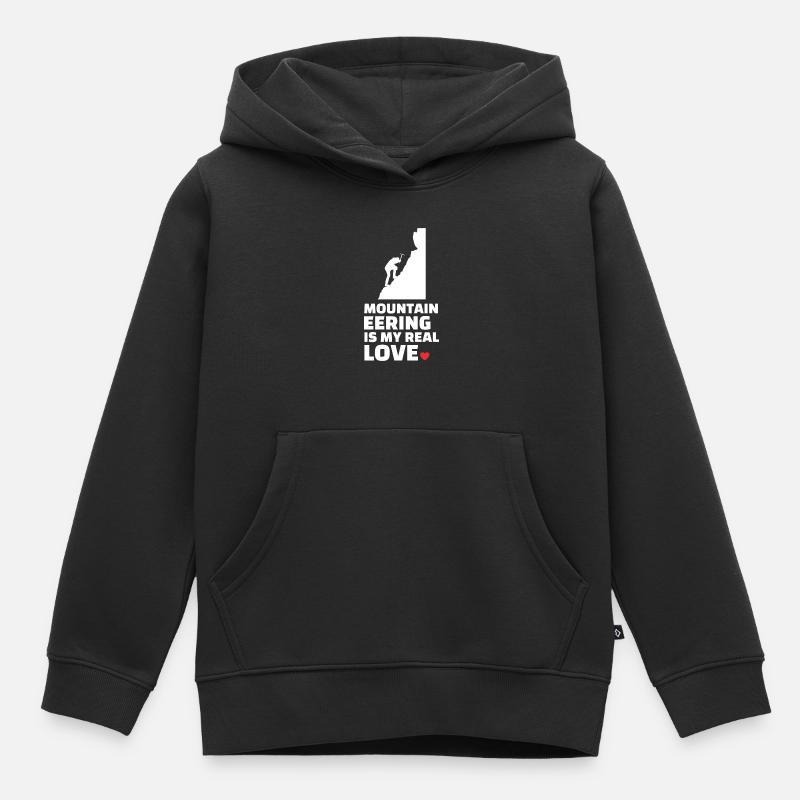 J’adore l’alpinisme - Sweat Premium à capuche enfant bio - noir