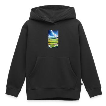 landscape, botanical, flora, climate, change - Kinder Premium Organic Hoodie - Schwarz - Vorne - AI Model Kid Male (0cm)