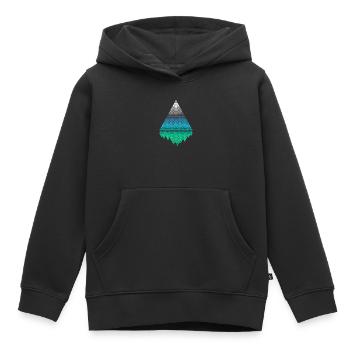 Monts Pixel - Sweat Premium à capuche enfant bio - noir - Devant - AI Model Kid Male (0cm)