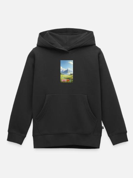 Landschaft - Kinder Premium Organic Hoodie - Schwarz