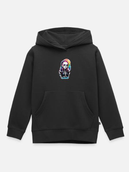 Halloween - Rock & Regenbogen - Kinder Premium Organic Hoodie - Schwarz