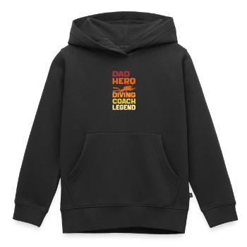 Dad Hero Diving Coach Legend Funny Diving Dad 2024 - Sweat Premium à capuche enfant bio - noir - Devant - AI Model Kid Male (0cm)