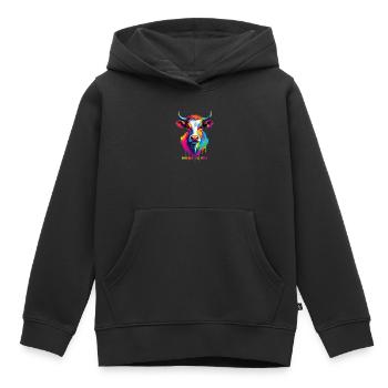 Cute colorful cow - Kids Premium Organic Hoodie - black - Front - AI Model Kid Male (0cm)