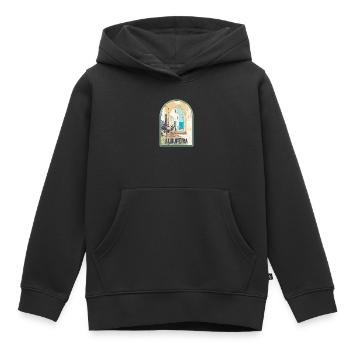Malerische Straße in der Altstadt von Albufeira - Kinder Premium Organic Hoodie - Schwarz - Vorne - AI Model Kid Male (0cm)