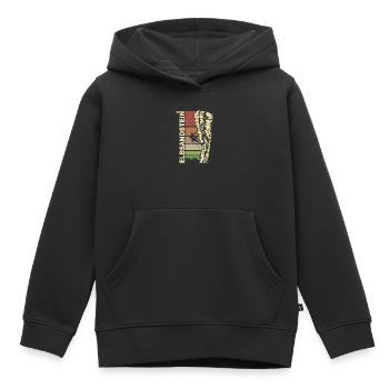 Escalade des montagnes de grès de l’Elbe - Suisse saxonne - Sweat Premium à capuche enfant bio - noir - Devant - AI Model Kid Male (0cm)