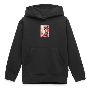 Red Watercolor Dragon - Kids Premium Organic Hoodie - black - Front - AI Model Kid Male (0cm)