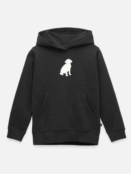 Sitzender Hund Silhouette - Kinder Premium Organic Hoodie - Schwarz