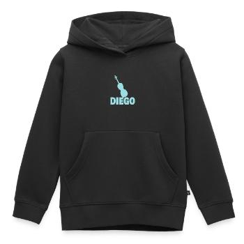 Viola Diego - Sweat Premium à capuche enfant bio - noir - Devant - AI Model Kid Male (0cm)