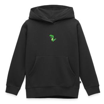 T-Rex - Kids Premium Organic Hoodie - black - Front - AI Model Kid Male (0cm)