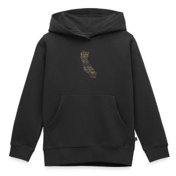 Word Art USA - California - Dunkel - Kinder Premium Organic Hoodie - Schwarz - Vorne - AI Model Kid Male (0cm)