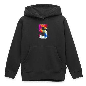 NUMMER 5 JAHRE ALT 5. GEBURTSTAG - Kinder Premium Organic Hoodie - Schwarz - Vorne - AI Model Kid Male (0cm)