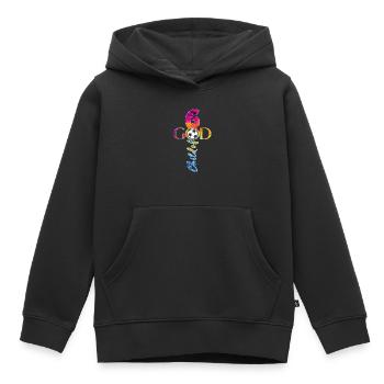 DIEU 6 ANS JÉSUS FOOTBALL 6E ANNIVERSAIRE - Sweat Premium à capuche enfant bio - noir - Devant - AI Model Kid Male (0cm)