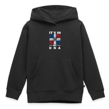 République dominicaine Drapeau Dom Rep Flag Trip - Sweat Premium à capuche enfant bio - noir - Devant - AI Model Kid Male (0cm)