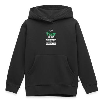 Je n'ai peur de rien ma maman est Sénégalaise - Sweat Premium à capuche enfant bio - noir - Devant - AI Model Kid Male (0cm)