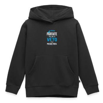 Ma maman n'est pas parfaite - Vétérinaire - Sweat Premium à capuche enfant bio - noir - Devant - AI Model Kid Male (0cm)