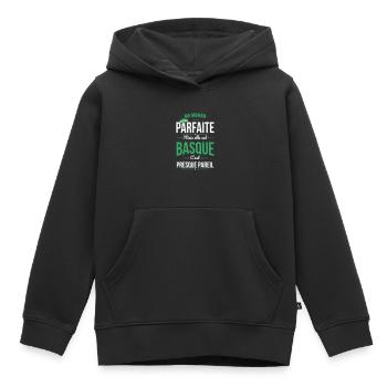 Ma maman n'est pas parfaite - Basque - Sweat Premium à capuche enfant bio - noir - Devant - AI Model Kid Male (0cm)