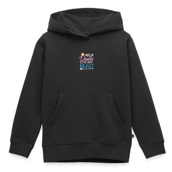 Wake up to beauty - Kids Premium Organic Hoodie - black - Front - AI Model Kid Male (0cm)
