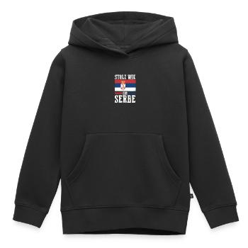 Serbe Serbe Serbie - Sweat Premium à capuche enfant bio - noir - Devant - AI Model Kid Male (0cm)