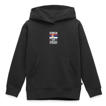 Serbe Serbe Serbie - Sweat Premium à capuche enfant bio - noir - Devant - AI Model Kid Male (0cm)
