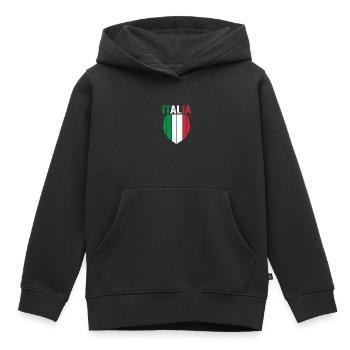 Italie Italien Italien Italie - Sweat Premium à capuche enfant bio - noir - Devant - AI Model Kid Male (0cm)