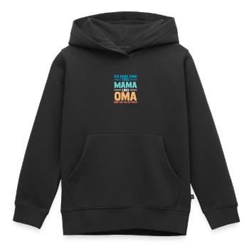 J’ai deux titres : Maman et Mamie - Sweat Premium à capuche enfant bio - noir - Devant - AI Model Kid Male (0cm)