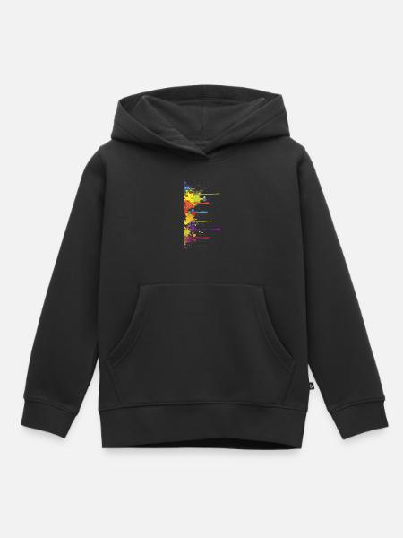 Blob Peinture / Peinture Splat - Sweat Premium à capuche enfant bio - noir
