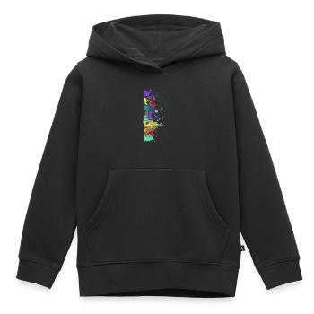 Peinture Splat Peinture / blob - Sweat Premium à capuche enfant bio - noir - Devant - AI Model Kid Male (0cm)