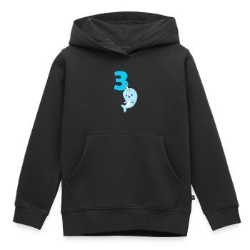 3 years old - Kids Premium Organic Hoodie - black - Front - AI Model Kid Male (0cm)