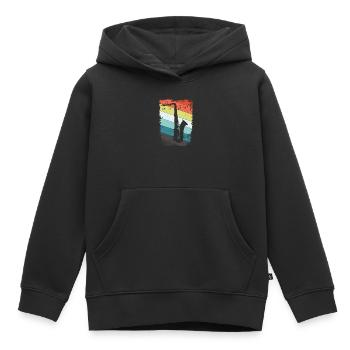 Saxophone saxophone - Sweat Premium à capuche enfant bio - noir - Devant - AI Model Kid Male (0cm)
