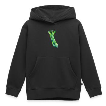 GIRAFFE GRÜN - Kinder Premium Organic Hoodie - Schwarz - Vorne - AI Model Kid Male (0cm)