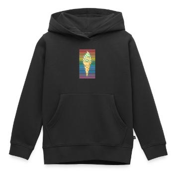 Eis - Kinder Premium Organic Hoodie - Schwarz - Vorne - AI Model Kid Male (0cm)
