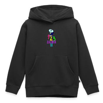 123 Magic Magic Hat Speech Bubble comic - Kids Premium Organic Hoodie - black - Front - AI Model Kid Male (0cm)