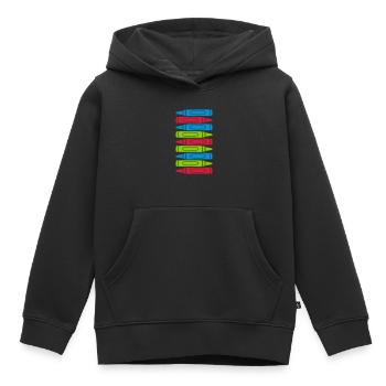 Beaucoup de crayons de cire cool design - Sweat Premium à capuche enfant bio - noir - Devant - AI Model Kid Male (0cm)