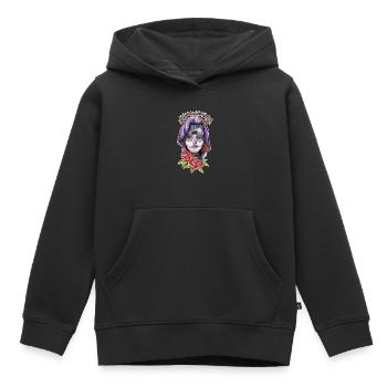 Catrina - jour des morts mexique - halloween - Sweat Premium à capuche enfant bio - noir - Devant - AI Model Kid Male (0cm)