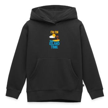 Je suis sur l’île - Sweat Premium à capuche enfant bio - noir - Devant - AI Model Kid Male (0cm)