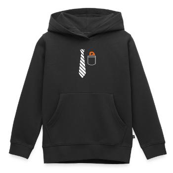Neck Tie design - Kids Premium Organic Hoodie - black - Front - AI Model Kid Male (0cm)