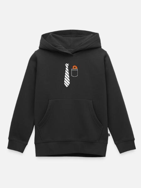 Neck Tie design - Kinder Premium Organic Hoodie - Schwarz